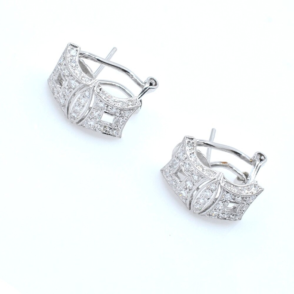 Caravanas clips 18k en oro blanco con brillantes Caravanas clips 18k en oro blanco con brillantes