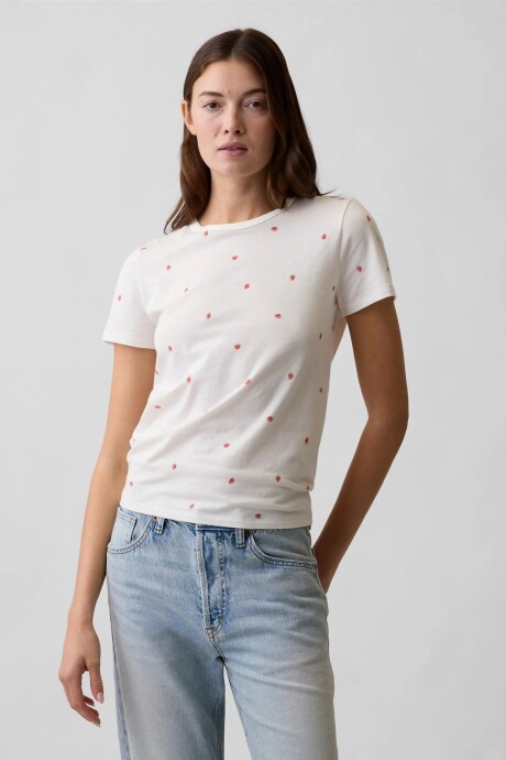 Remera Manga Corta Mujer Strawberries White
