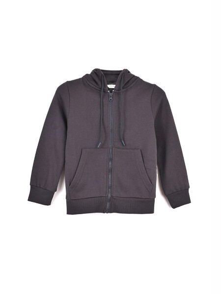 CANGURO CON CIERRE GRIS OSCURO