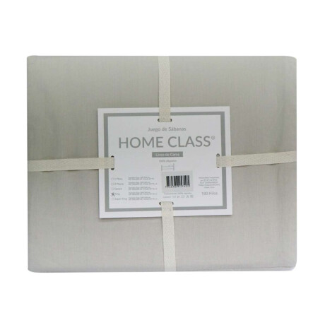 Juego Sábanas 1 Plaza Home Class Lisas 180 Hilos 100% Algodón Beige