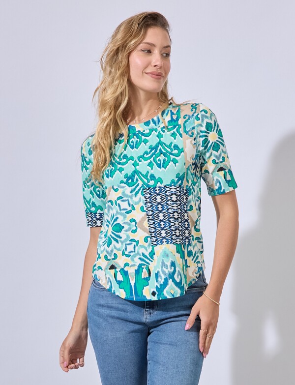 Remera Garden VERDE/MULTI