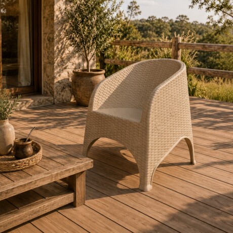 Sillón simil ratán BEIGE