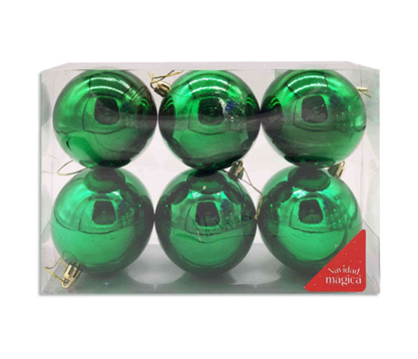 Esferas Nº8 Brillosa X6 - Verde - 24x16x8cm 