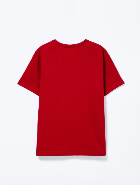 CAMISETA BÁSICA INFANTIL MANGA CORTA ROJO