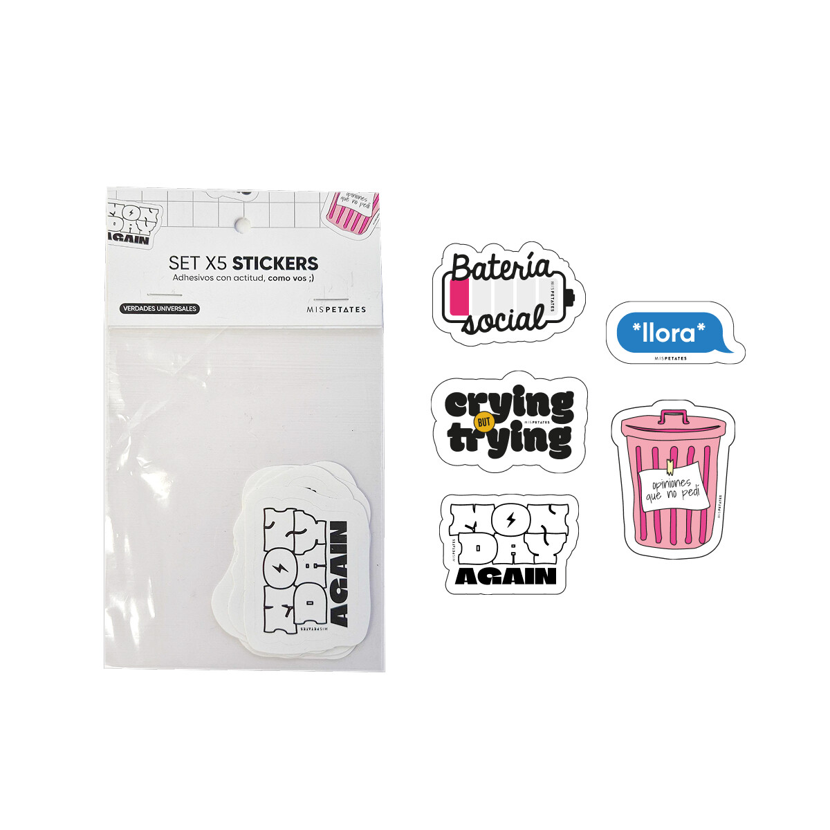 Pack de 5 stickers Mis Petates - Verdades 