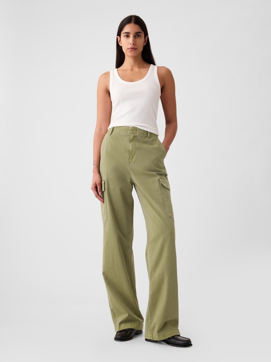 Pantalòn Cargo Khaki Loose Mujer - Desert Cactus 