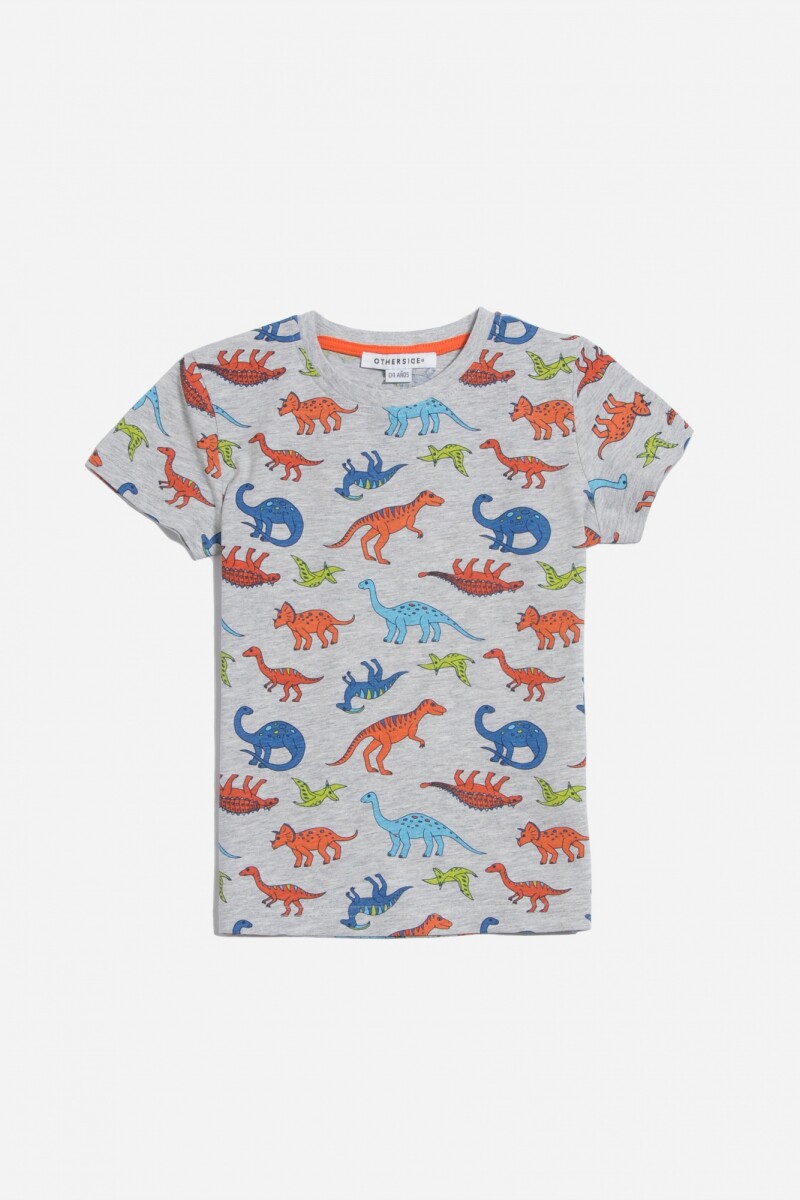 Remera dinosaurios - Gris 