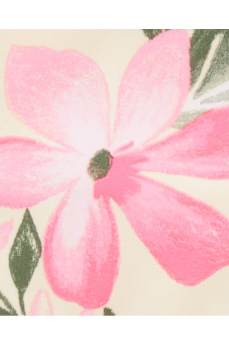 Set de baño tres piezas, protección UPF 50+, diseño floral. Talles 2-5T Set de baño tres piezas, protección UPF 50+, diseño floral. Talles 2-5T