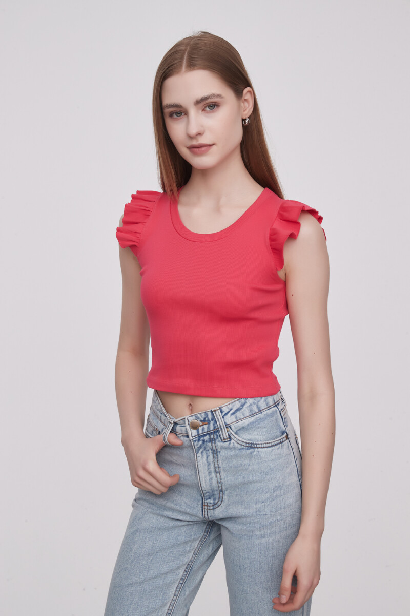 Remera Cetine - Rojo Coral 