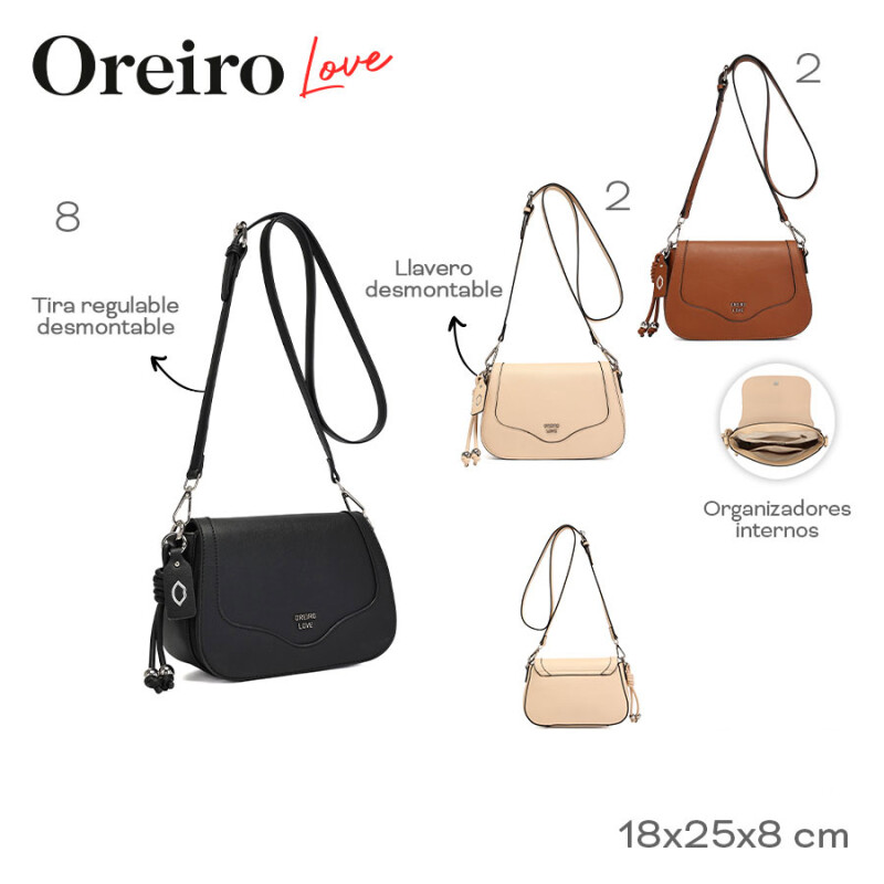 Cartera Las Oreiro Love Negro