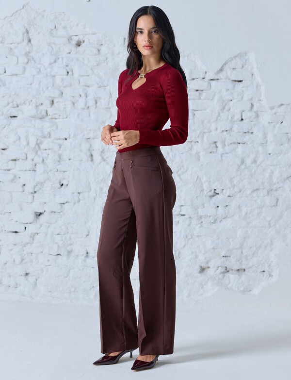 Pantalon Relaxed & Wide Leg MARRON