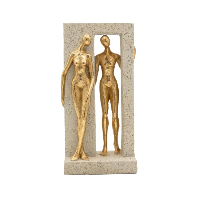 FIG CERAMICA PERSONAS DORADA 13X26CM Unica