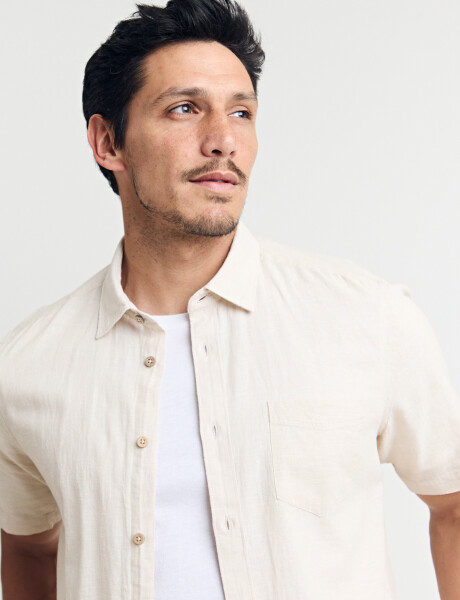 012265 CAMISA HARRINGTON LABEL Beige