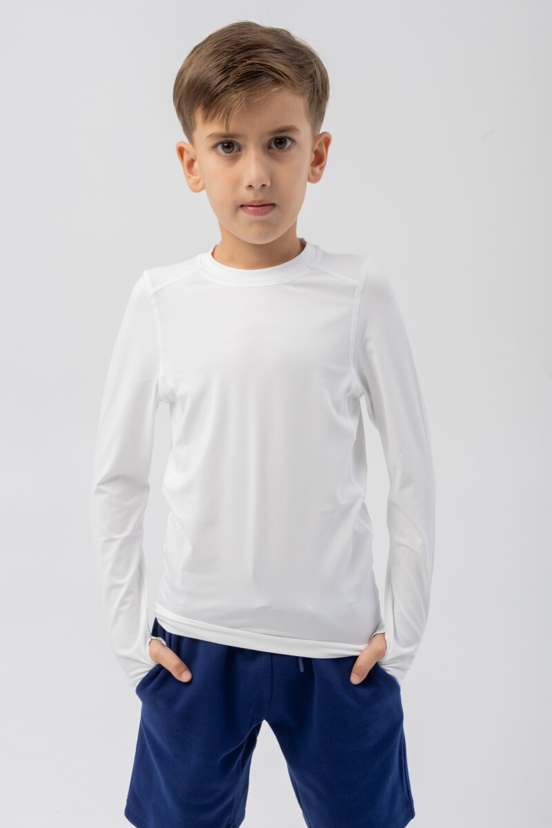 Remera Termica Menpi Alta Calidad Futbol Niño Blanco - S/C 
