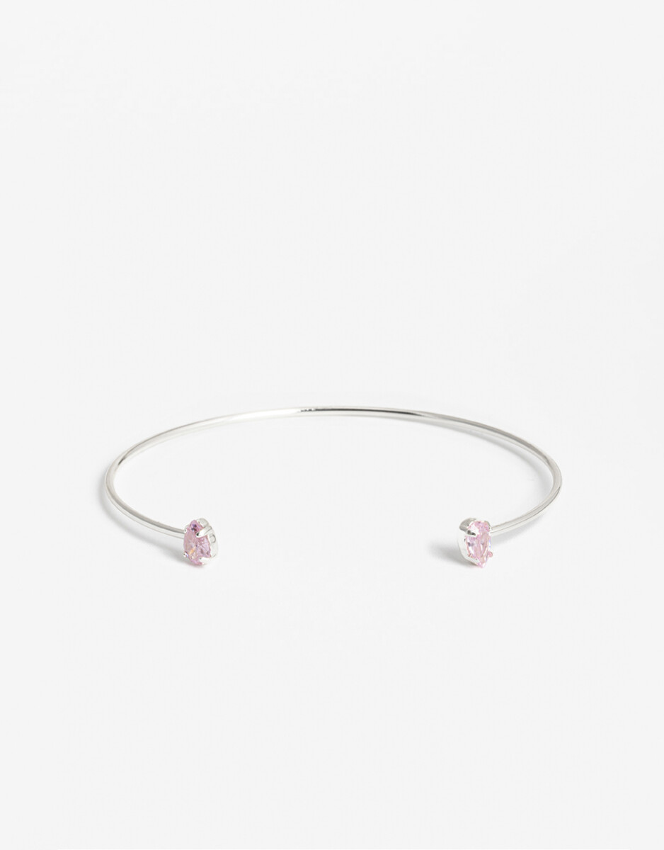 Pulsera Rígida Bañada En Plata 