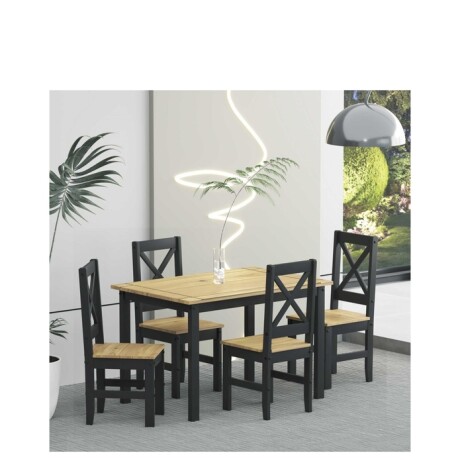 Juego De Comedor X 4 Sillas Negro Cera SM-GB Juego De Comedor X 4 Sillas Negro Cera SM-GB