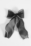 Broche moña detalle perlas negro