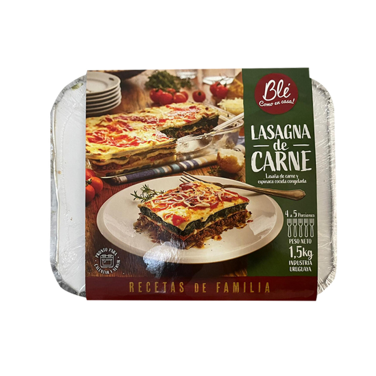 Lasagna Ble De Carne Y Espinaca 1,5 Kilos 