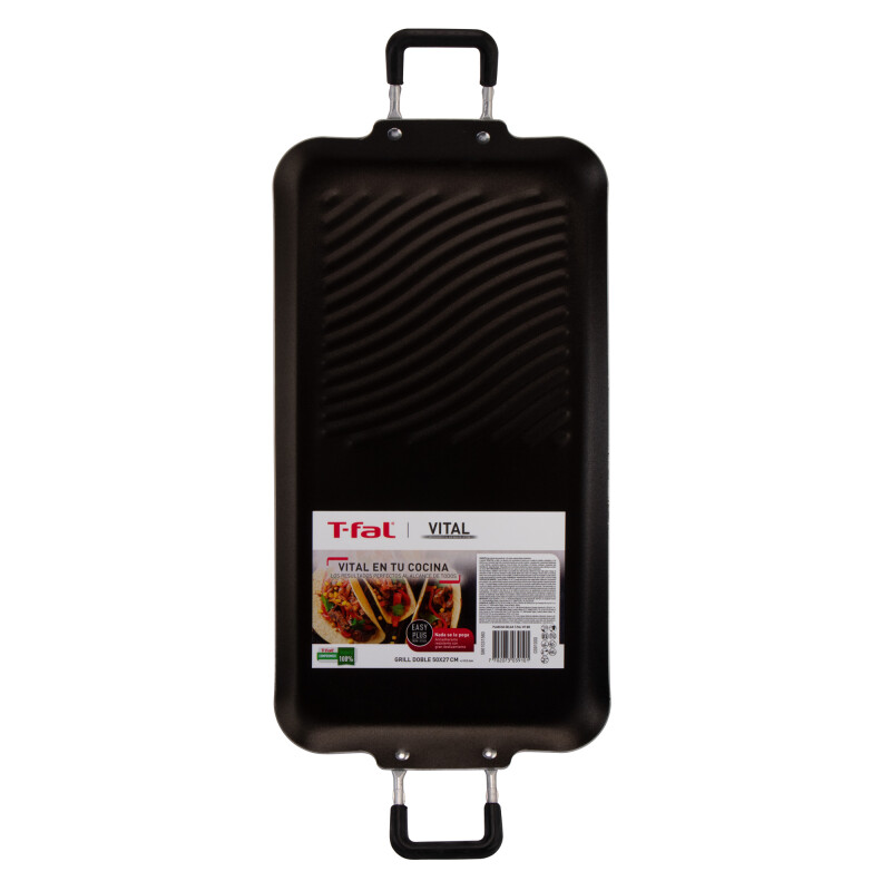 Plancha Tefal Grill doble parrilla 28cm | Color negro. Plancha Tefal Grill doble parrilla 28cm | Color negro.