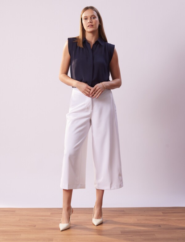 Pantalon Crop Wide Leg BLANCO