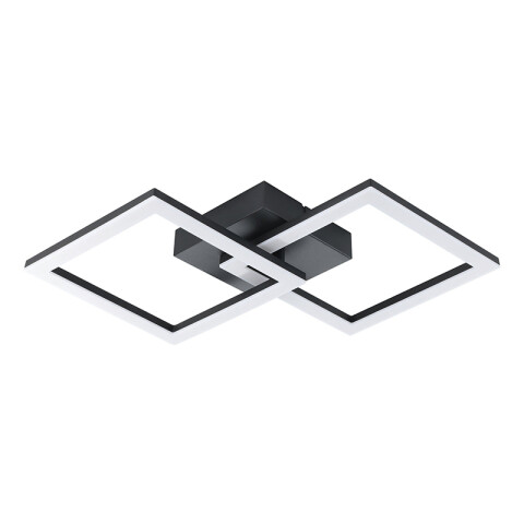 Lámpara de techo LED 20W cálida acero negro HUERTA EG1220