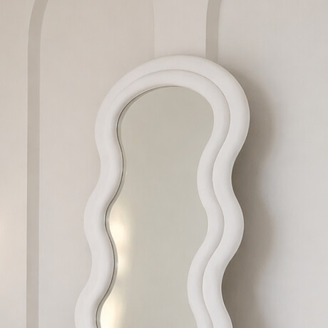 Espejo de pie con marco de ondas velvet - 60x160cm Blanco