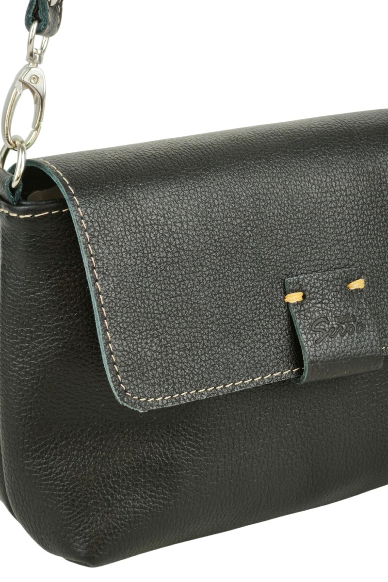 Morral con solapa chico Negro