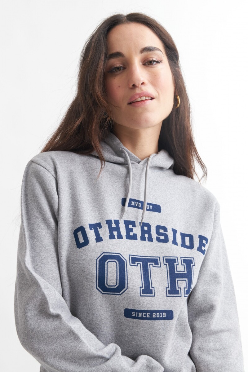 Hoodie estampado - UNISEX GRIS MELANGE