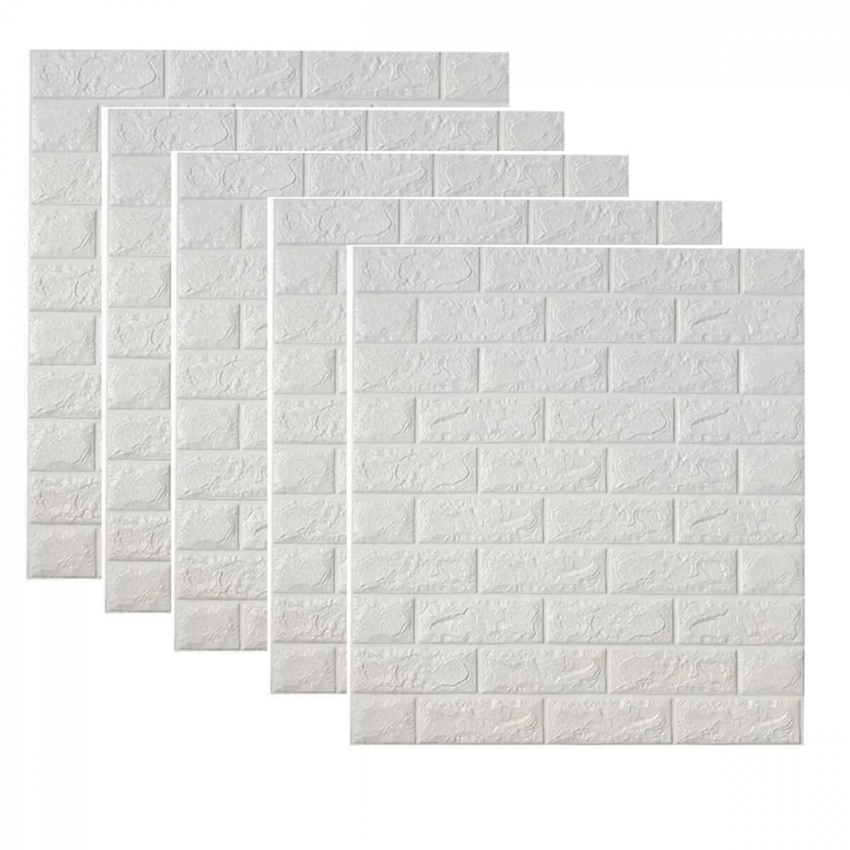 Pack X5 Placas Autoadhesivas Ladrillo Revestimiento - Blanco 