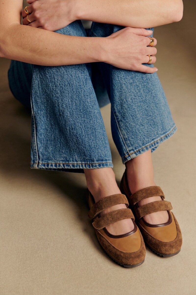 Chatita Cuero Combinada Camel