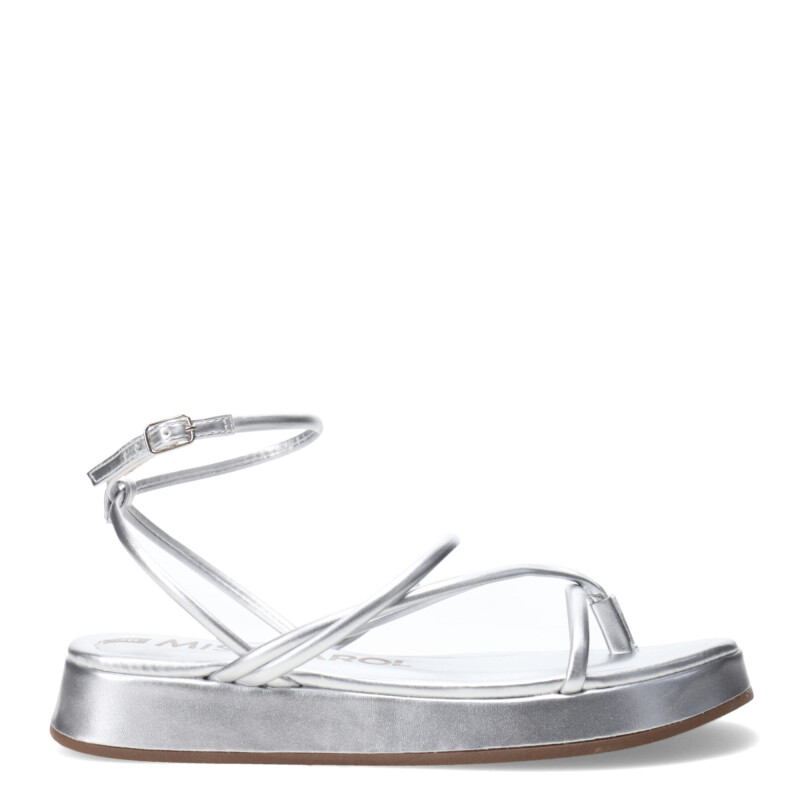 Sandalias de Mujer Miss Carol DAVV con tiras finas Plateado
