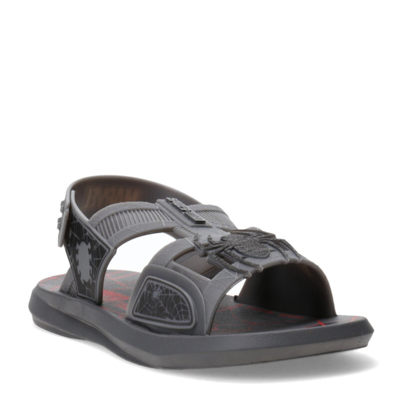 Sandalias Infantiles Marvel Buggy Spiderman Gris - Negro - Rojo