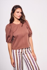 Remera Algodón Manga Globo Mocha