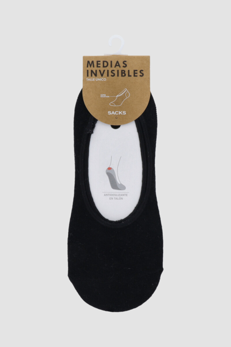 Medias invisibles algodón lisos Negro