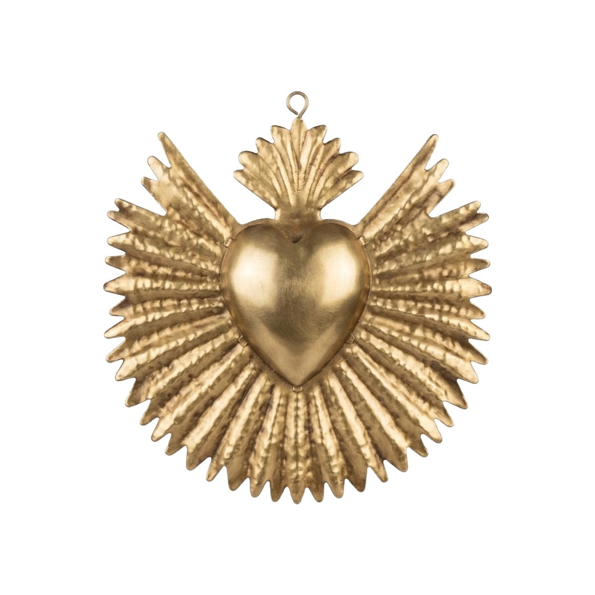 FIGURA METAL CORAZON DORADO 