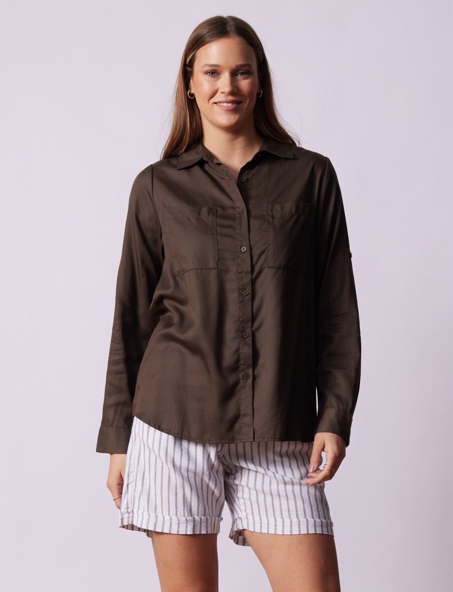 Camisa Bolsillos - Marron 