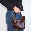 Mini Bag The Icon en cuero grabado big croco Marron