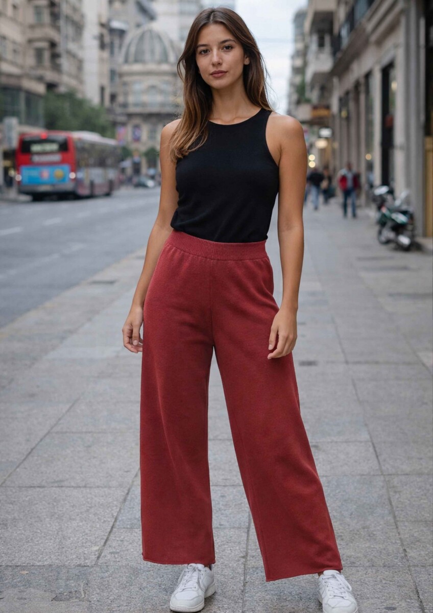 Pantalón Tejido Gales - Bordó 
