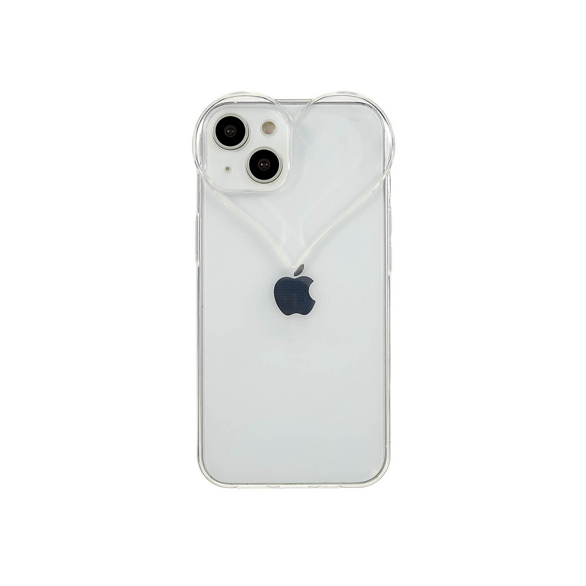 Protector iPhone 13/14 transparente con corazón 