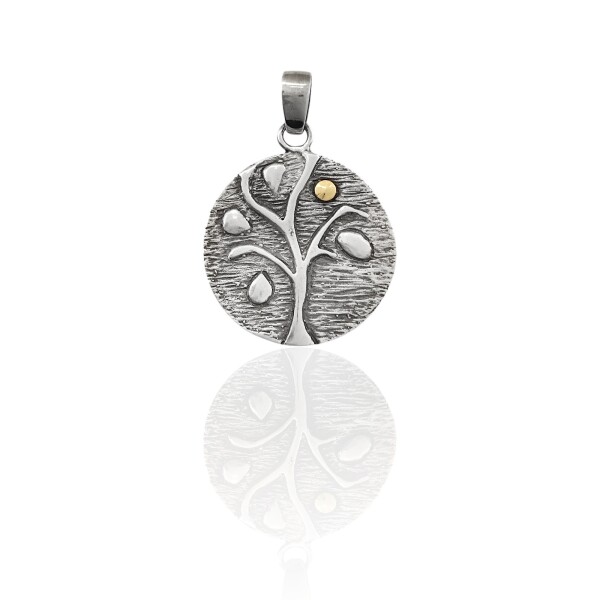 Dije Arbol de la Vida-Plata 925 y Oro-SIn piedra-CP5477 sinpiedra