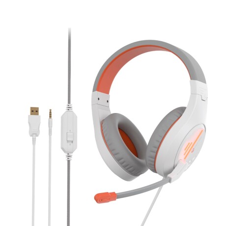 Auriculares Gamer Meetion HP-021 con Retroiluminación BLANCO-NARANJA