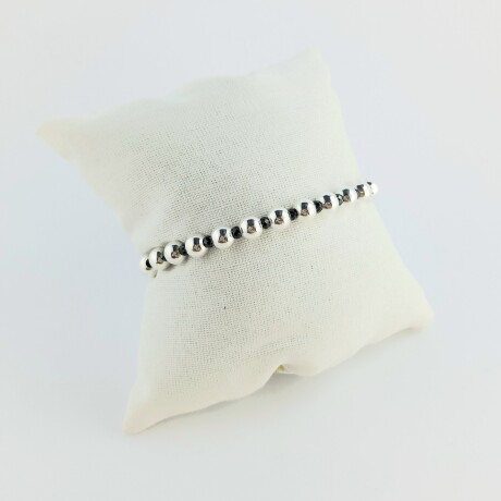 Pulsera de plata 925 con perlas de plata y circonias negras. Pulsera de plata 925 con perlas de plata y circonias negras.