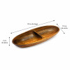 Copetinero Oval de Madera de Acacia 2 Divisiones 32x12x4cm Copetinero Oval de Madera de Acacia 2 Divisiones 32x12x4cm