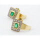 Caravanas Oro 18K Con Esmeralda Y Brillantes Caravanas Oro 18K Con Esmeralda Y Brillantes