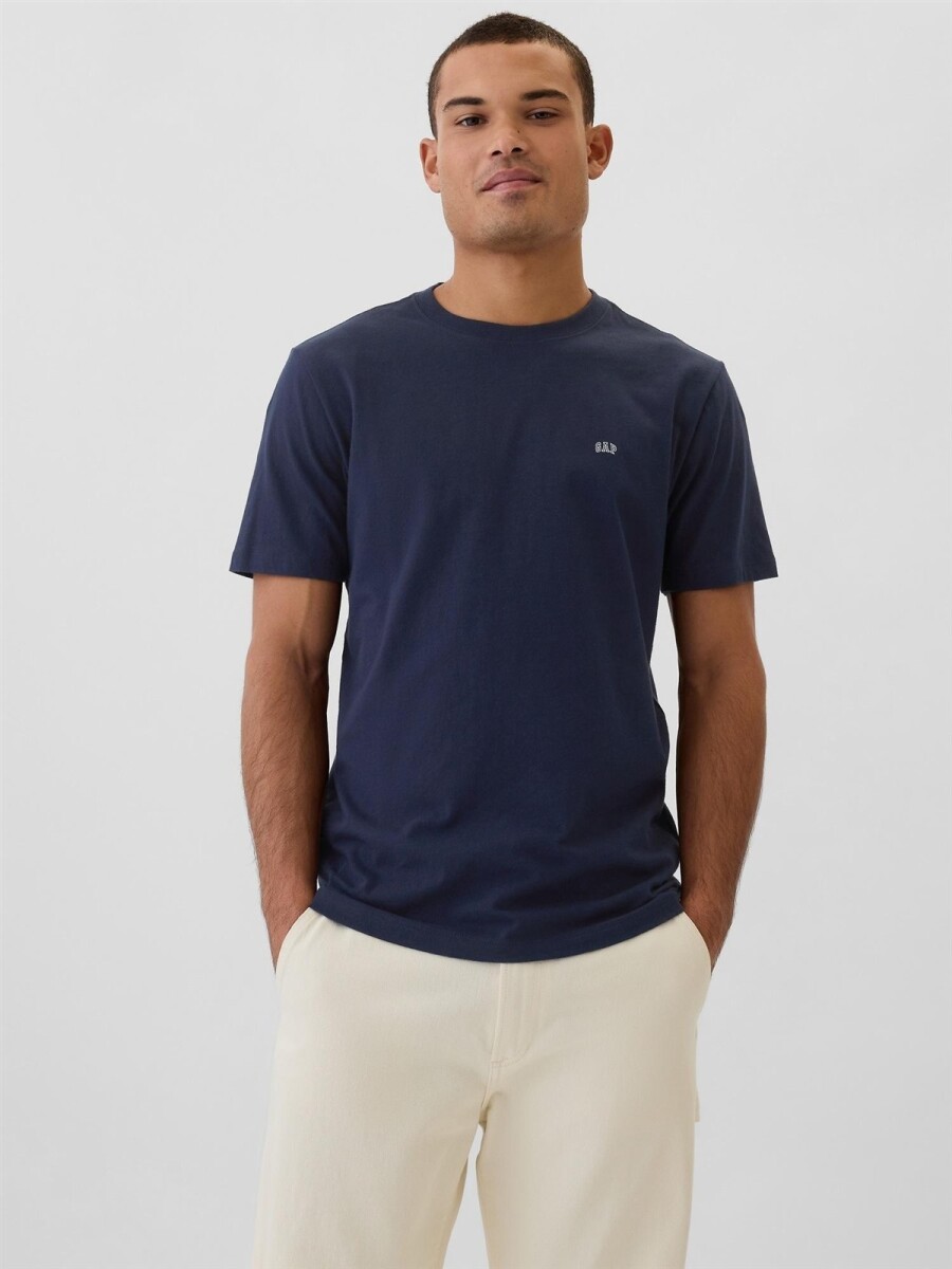 Remera Cuello Redondo Mini Logo Gap Hombre - Tapestry Navy 