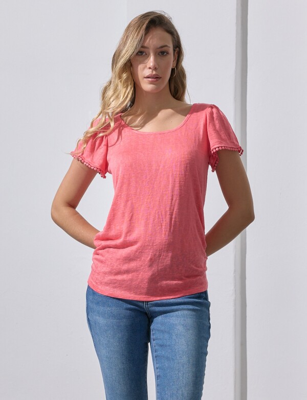 Remera Frunces Det P CORAL