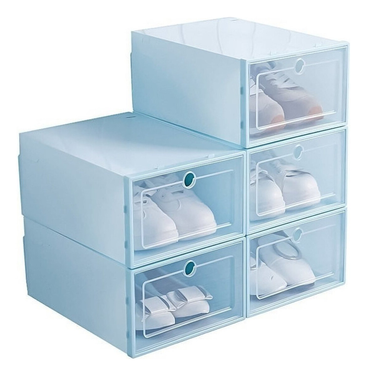 Caja Organizadora Zapatos Zapatera 24 Unidades Caja Apilable - Variante Color Celeste 