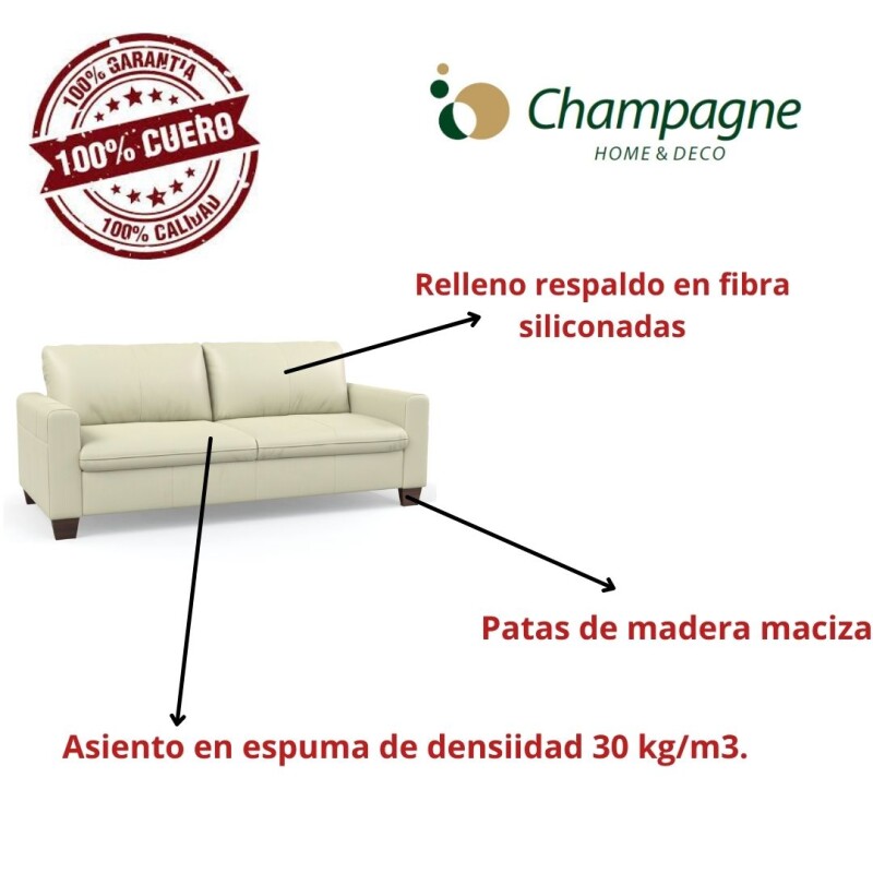 SOFA 100% CURO - MODELO BLANC - 4 CUERPOS - PERLA FOSCO SOFA 100% CURO - MODELO BLANC - 4 CUERPOS - PERLA FOSCO