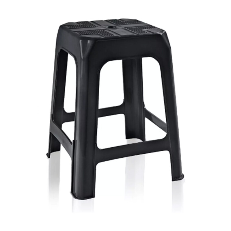 Set x10 Banqueta apilable de plástico resistente NEGRO