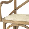 Silla de Roble cruceta con apoyabrazos Tapizada Silla de Roble cruceta con apoyabrazos Tapizada